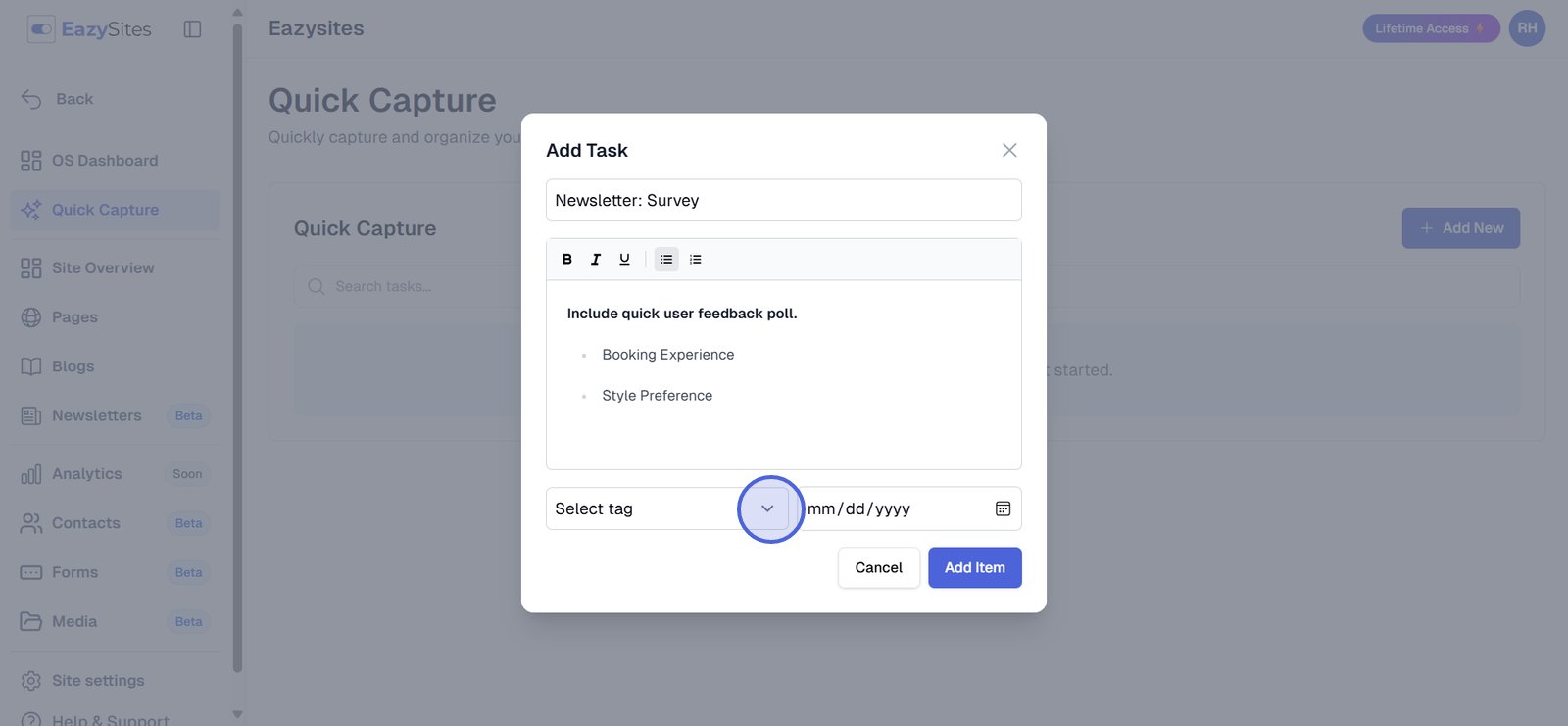 Select an appropriate tag.