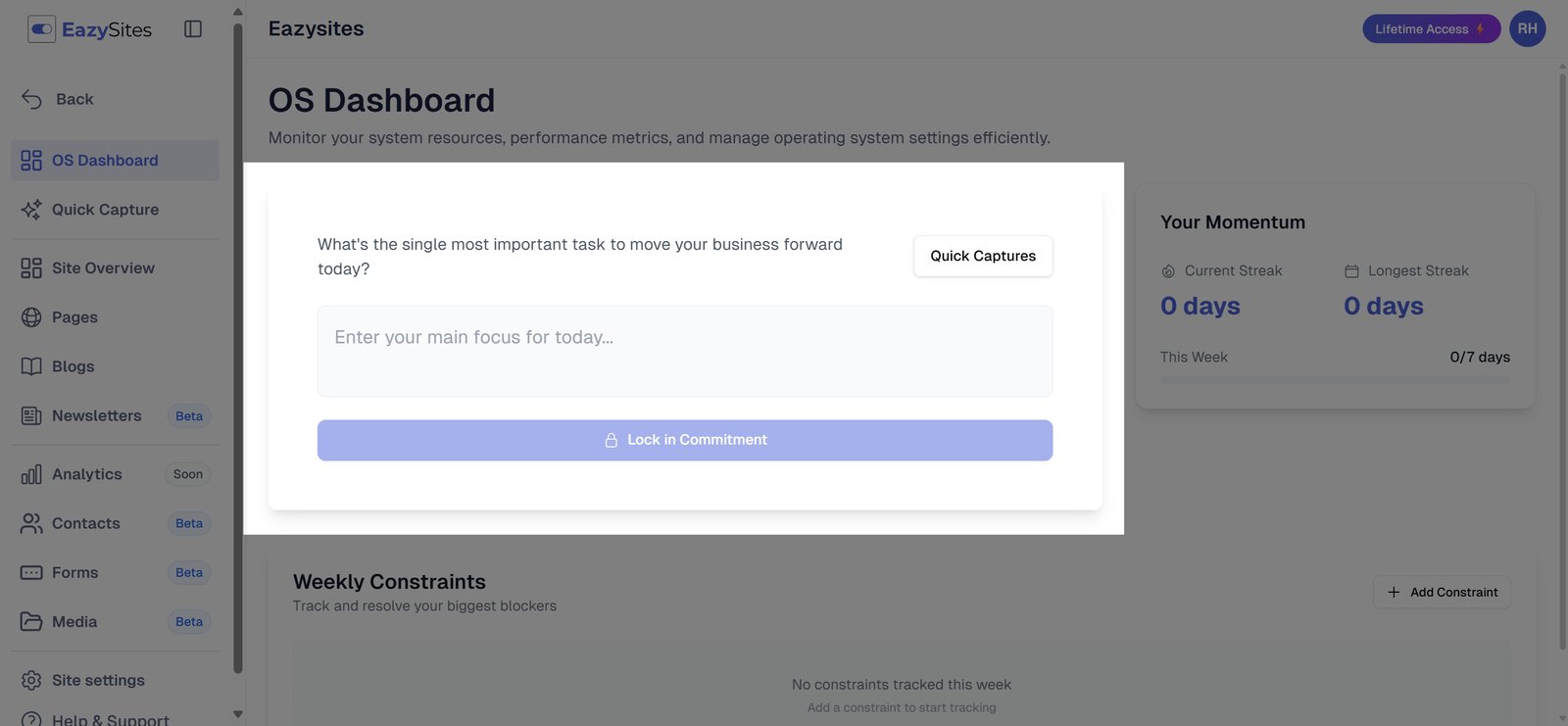 Set the main focus for the day.