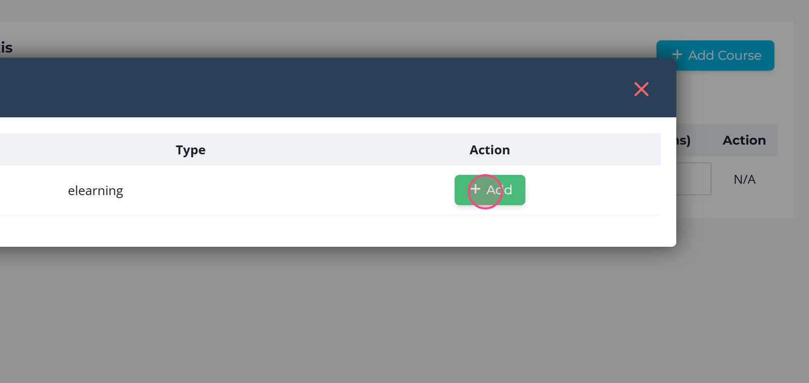 Make sure you **add all available content type options** for the course.