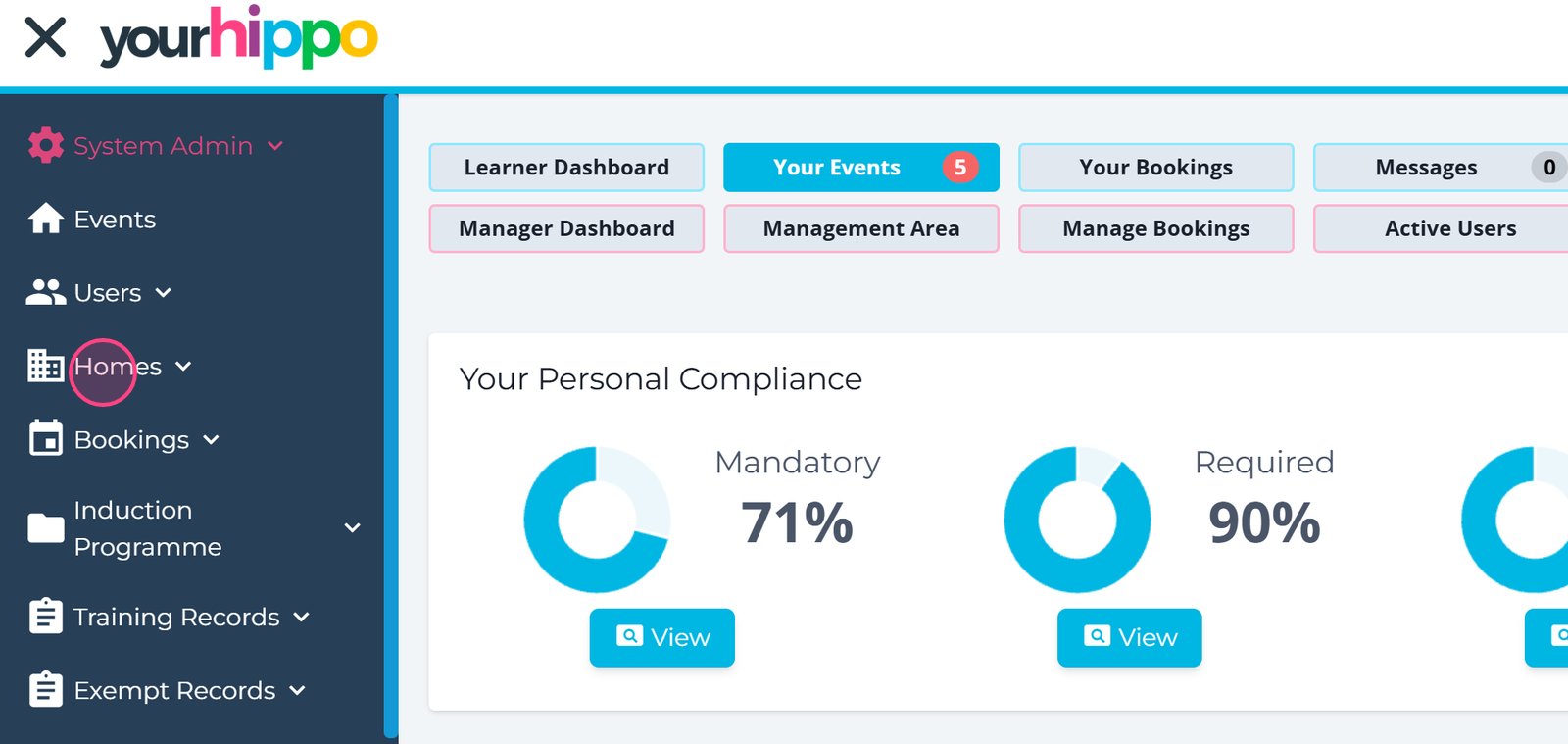 Navigate to **‘Services/Homes’** to access your organisation’s services and job roles.