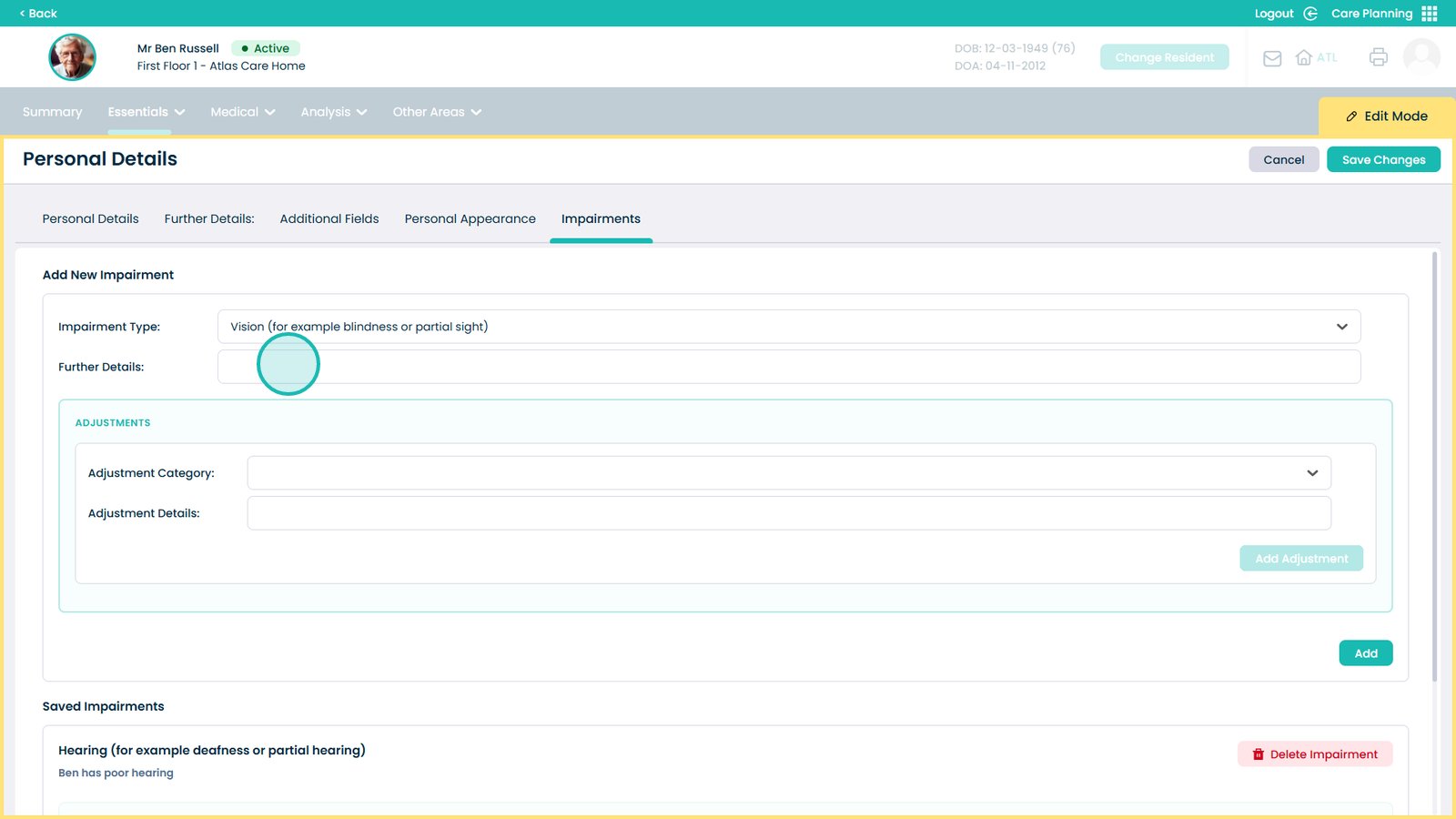 Further details text box
